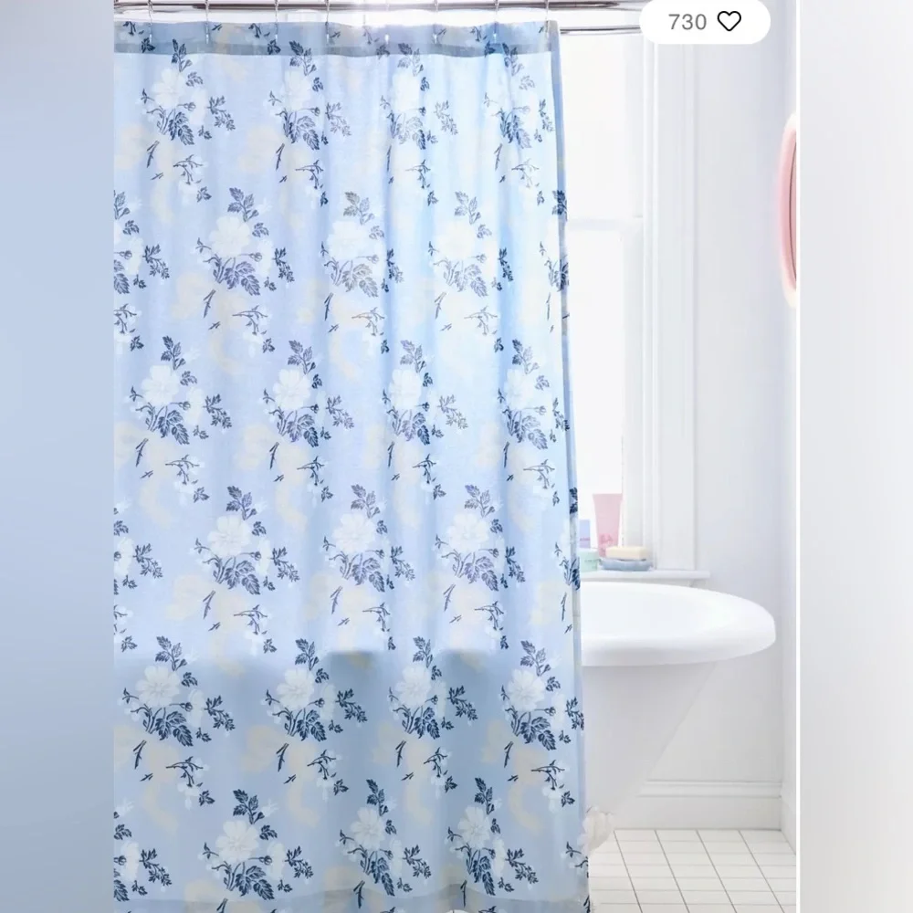 NWT Juliette Floral Bows Patterned Shower Curtain